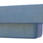 Blue figured maple wood fireplace mantel